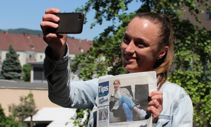 Tips-Selfie schicken und Goodie-Bag abholen. Foto: Tips Stadler