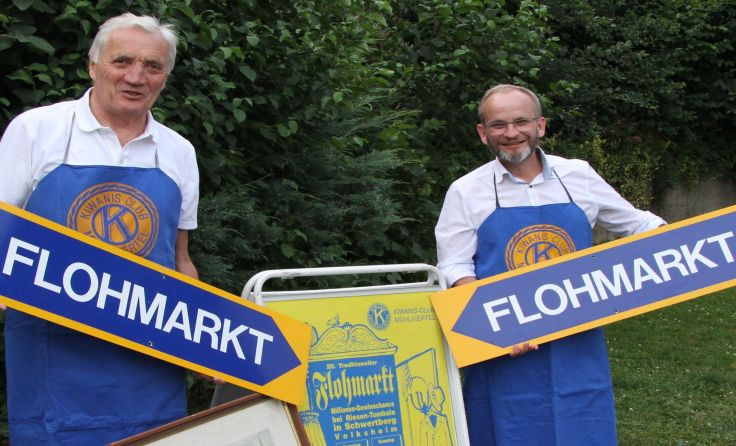 Josef Mascherbauer (l.) und Michael Nefischer bei den Vorbereitungsarbeiten Foto: Kiwanis