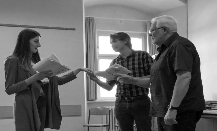 v.l.: Medea Ettl, Ruben Hörschläger und David Taylor Foto: Europagymnasium Baumgartenberg