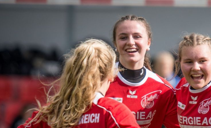 Jubel bei der Oö. U14-Mädchenauswahl. Foto: Pils 