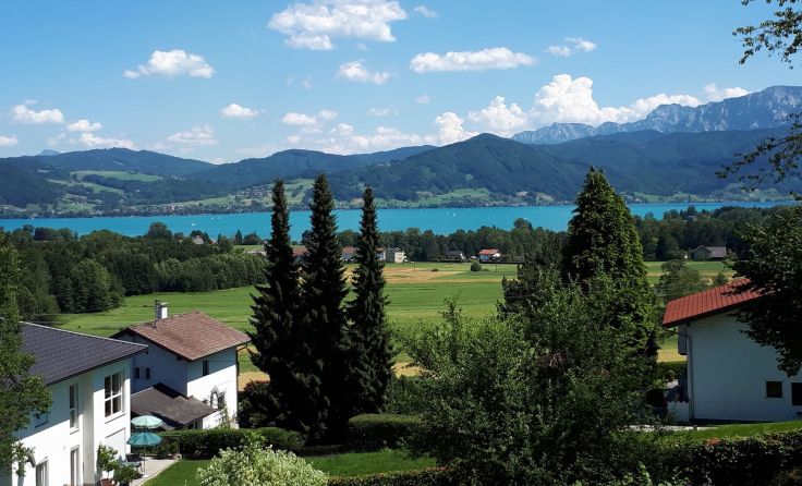 Der schöne Blick vom Malerhügel auf den Attersee. Foto: privat