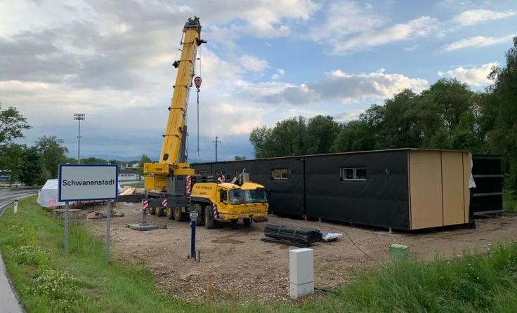 Die Baustelle im Bereich vor der Au. Foto: Vizebürgermeister, Mag. arch. Markus Fischer 