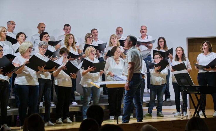 Der Singkreis Vöcklamarkt-Pfaffing bei einem Konzert im Pfarrsaal Vöcklamarkt. (Foto: Singkreis)