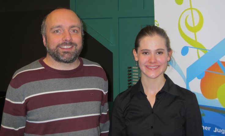 Johanna Nägele und ihr Lehrer Bernhard Mühringer