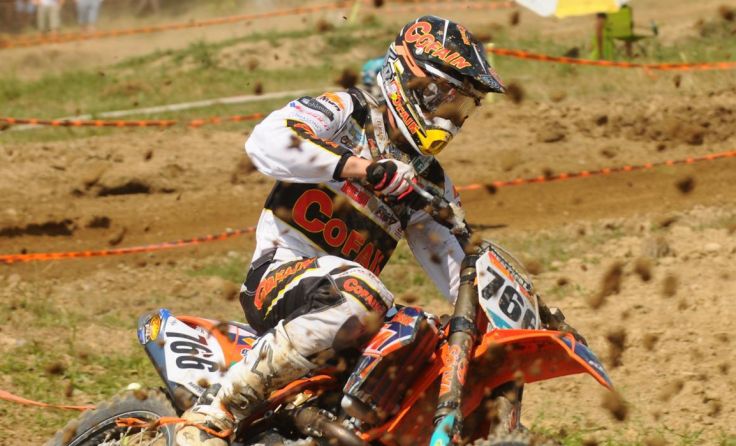 Pascal Rauchenecker wurde in Seitenstetten in beiden Läufen Dritter. (Foto: heti/supercross.at)