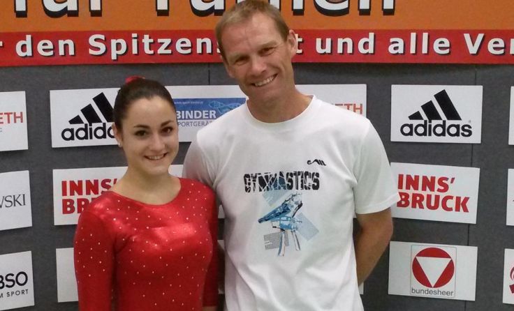 Julia Ott mit ihrem Trainer Roland Steinbacher