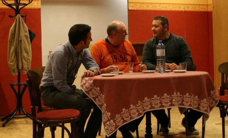 Eine Szene aus den Proben der Theaterbühne Taiskirchen, noch ohne Kostüme