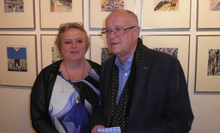 Wolfgang Friedwagner mit der Kuratorin des Stelzhamermuseums Verena Träger
