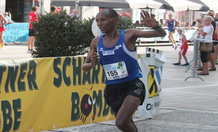 Seid Endris beim Zieleinlauf