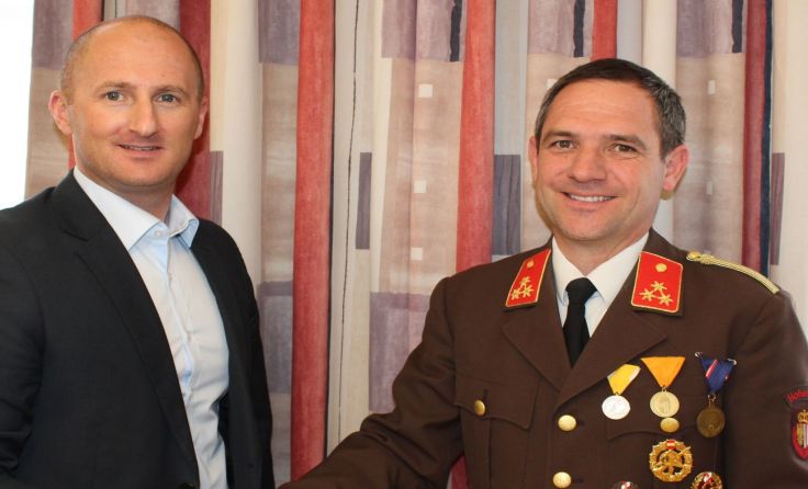 Bgm. Thomas Priewasser und Pflichtbereichskommandant Berthold Pumberger