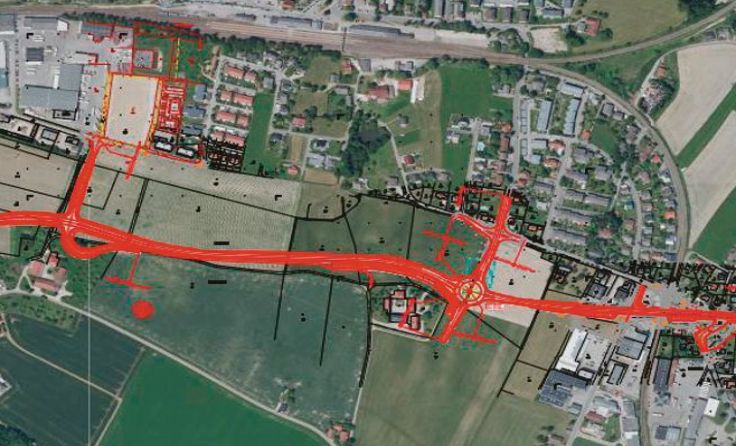 Die Spange Ried wird am östlichen Ende neu trassiert. (Plan: Land OÖ)