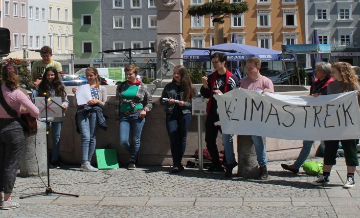 Auch am vergangenen Freitag streikten Rieder Schüler für das Klima. (Foto: Tips/Horn)