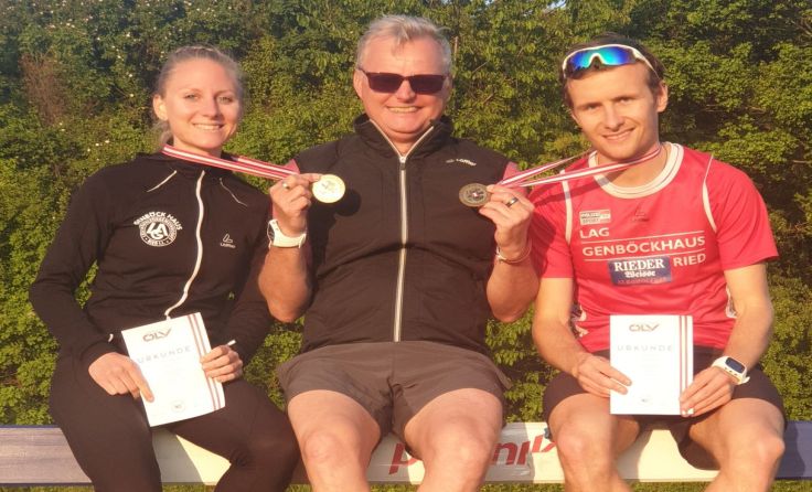 Jasmin Zweimüller, Trainer Wolfgang Zweimüller, Jürgen Aigner (v. l.) (Foto: LAG)