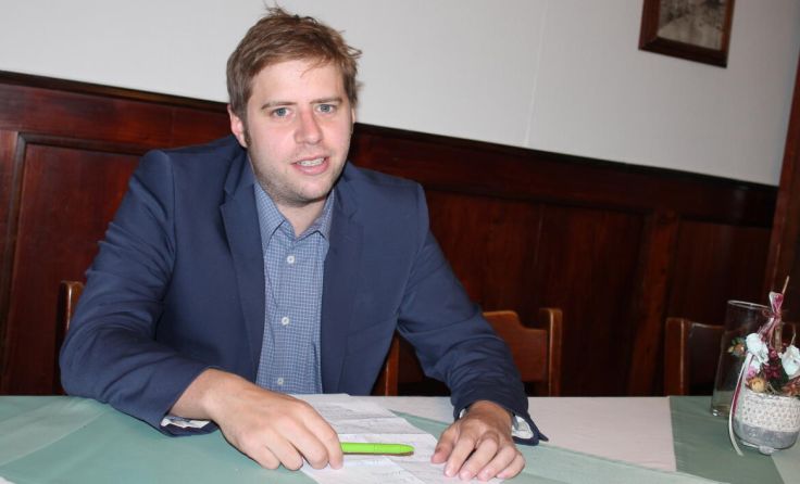 Lukas Oberwagner ist der Bürgermeisterkandidat der Grünen Ried. (Foto: Tips/Horn)