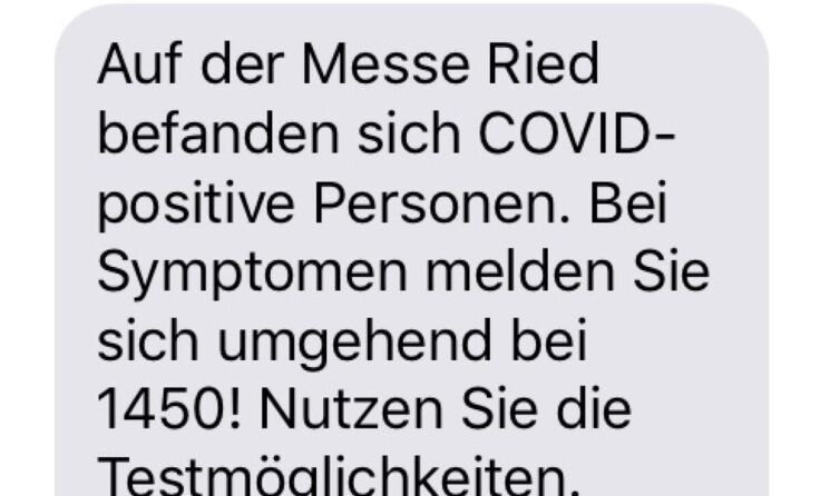 Die Warn-SMS des Landes (Foto: Screenshot: Tips/Horn)