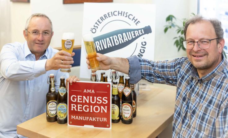 Geschäftsführer Christian Aigner (l.) und Braumeister Josef Niklas (Foto: Brauerei Ried)