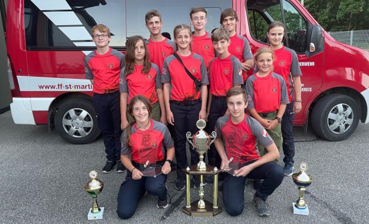 Die Jugendgruppe der FF St. Martin ist nach drei Bewerben die beste im Bezirk. (Foto: FF St. Martin)