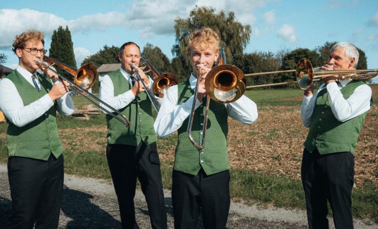 Samuel Stempfer ist der Solist an der Posaune (Foto: Matthias Vöcklinger / MV Hohenzell)