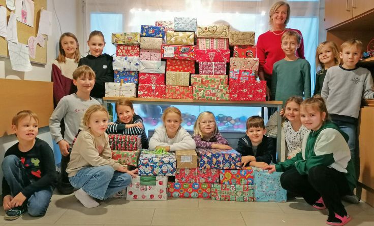 In der VS Hohenzell wurden 72 Geschenkpäckchen gesammelt. (Foto: VS Hohenzell)