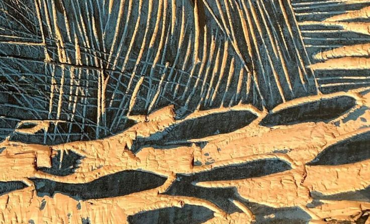 Holzschnitt, Detail Druckstock, von Günther Schafellner (Foto: Günther Schafellner)