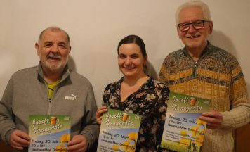 Josefihoangarten in Geiersberg mit Theresia Purrer, Karl Pumberger und Franz Meingassner