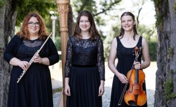 Pop-up-Konzert mit Harfen in der Landesmusikschule