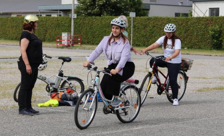 Der Radfahrkurs fand in sicherer Umgebung statt. (Foto: KEM Inn-Hausruck)
