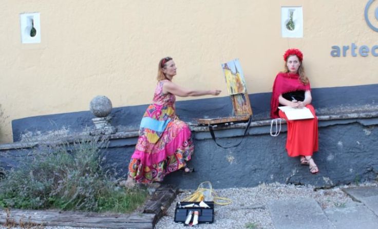 Olga Djomina organisiert eine zweitägige Kunstaktion rund um Schönau.