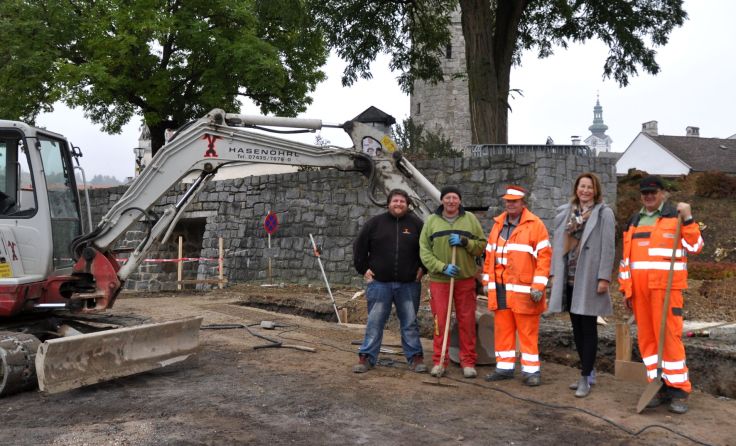 Am ehemaligen Tennisplatz wird schon eifrig gebaut. Foto: Stadtgemeinde Freistadt