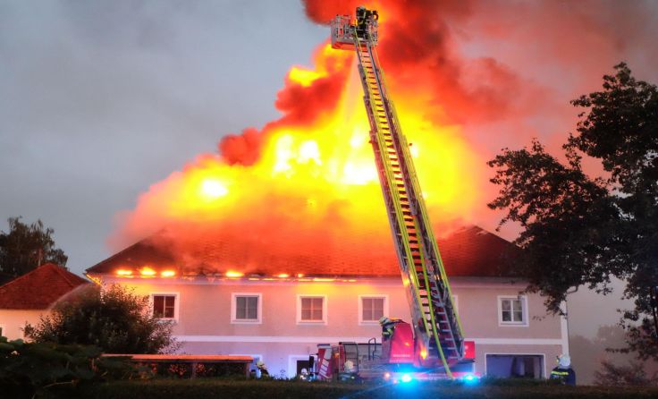Großbrand in Grub im Juli 2018. Foto: FF Rohrbach