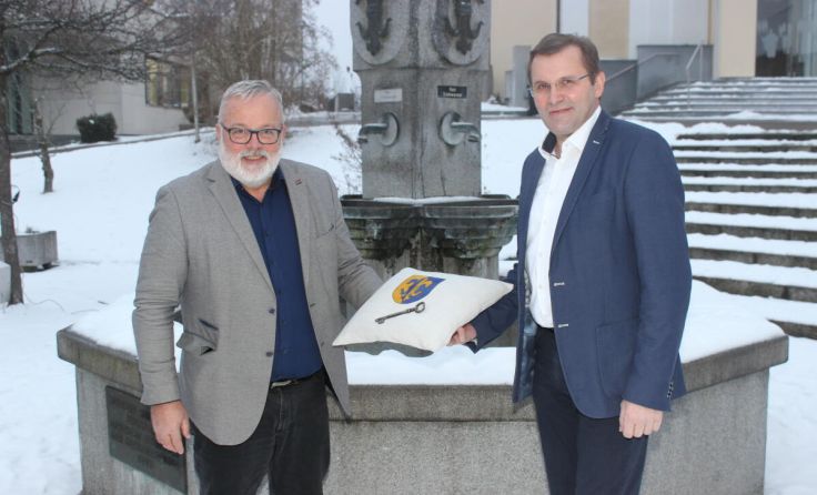 Franz Saxinger (l.) mit Nachfolger Georg Ecker (Foto: Gemeinde Kollerschlag)