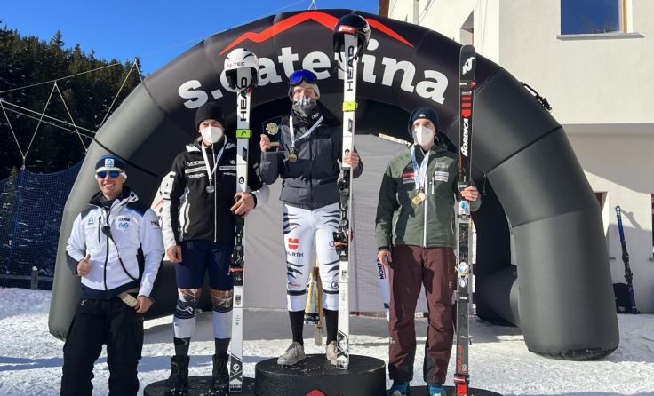Stockerlplätze für David Ehrenmüller (2.v.l.) in Santa Caterina (Foto: SSU St. Johann)