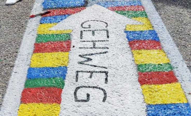 Malaktion in der Mobilitätswoche im Zentrum von Aigen-Schlägl (Foto: Marktgemeinde Aigen-Schlägl)