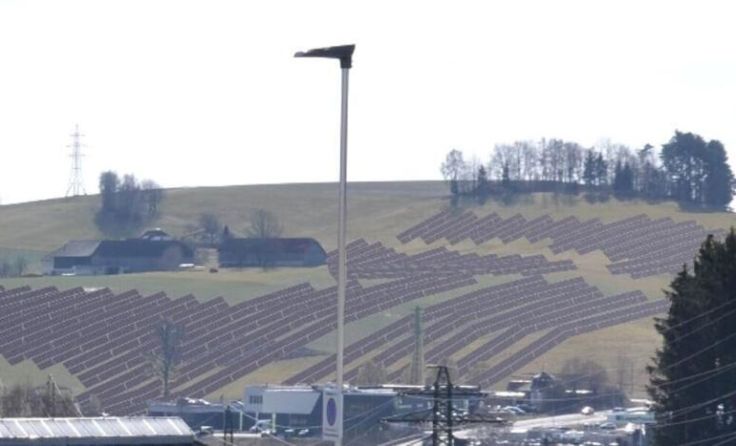 Visualisierung des geplanten Sonnenfeldes in Scheiblberg (Foto: EWS Consulting)