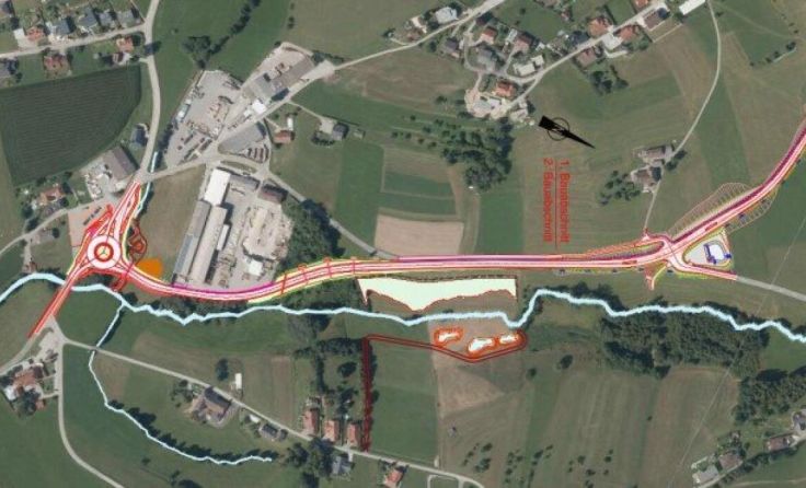 Geplante Trassenführung Umfahrung Peilstein (Foto: Land OÖ)
