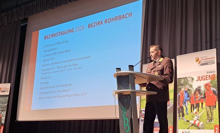 Rohrbachs Feuerwehr-Bezirkskommandant Thomas Stockinger zog Bilanz. (Foto: Hanner)