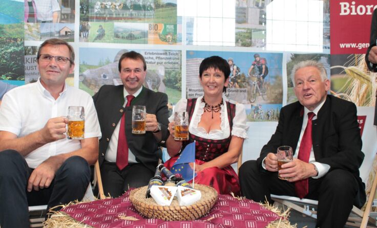 Kurze Verschnaufpause beim Leader-Stand Foto: Gahleitner
