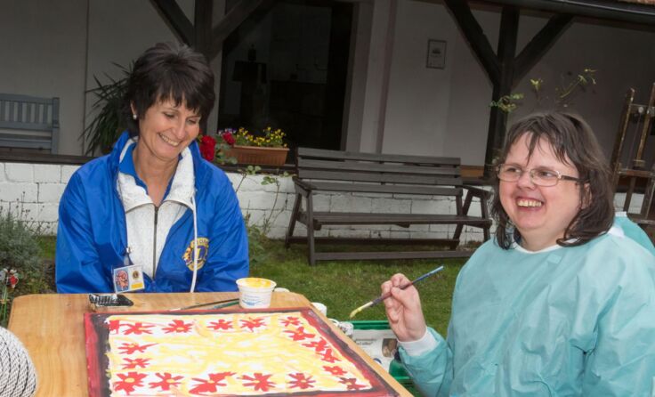 Im Hutstockhof wurde gemeinsam gemalt, getanzt und gesungen. Foto: Stumpner
