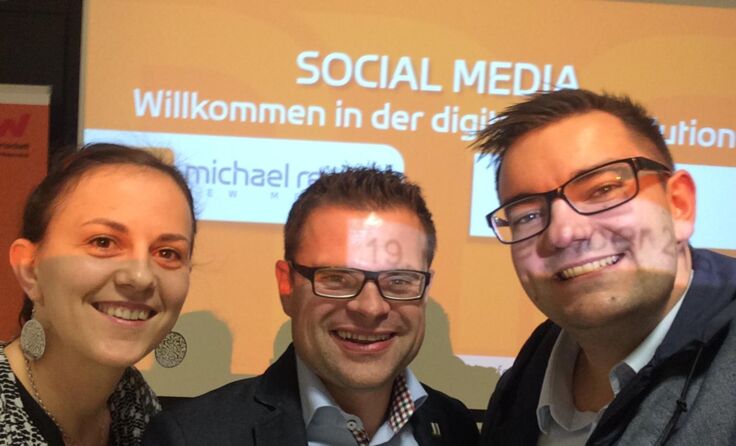 Jessica Hofer-Schietz, Referent Michael Reiter, Stefan Falkner (v.l.)