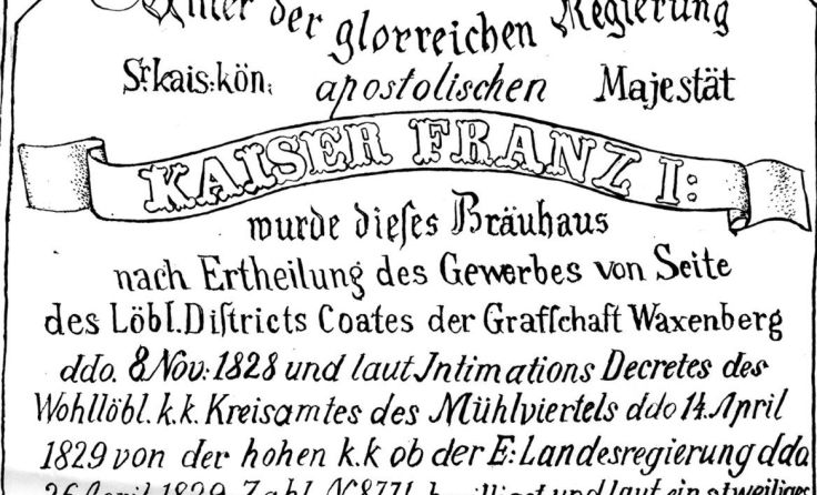 Lehrer der Schule in Guglwald fanden diese Errichtungsurkunde an der Gewölbemauer des Sudhauses. 