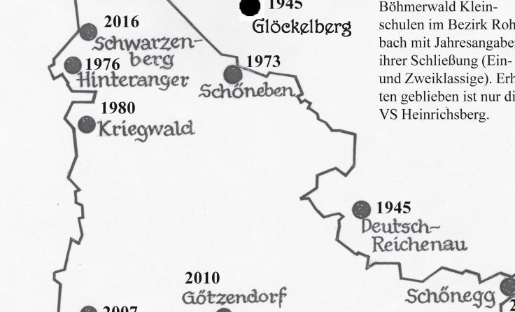 Ehemalige Kleinschulen im Böhmerwald.