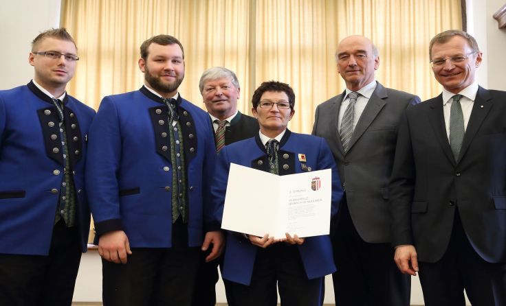 Dritte Ehrung für die Lembacher Musiker. Foto: Land OÖ