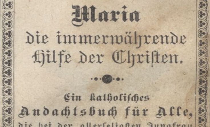 Die Anfangsseite eines Mini-Gebetsbuches (11 x 7 cm) aus dem Hauses Steinbrener in Winterberg