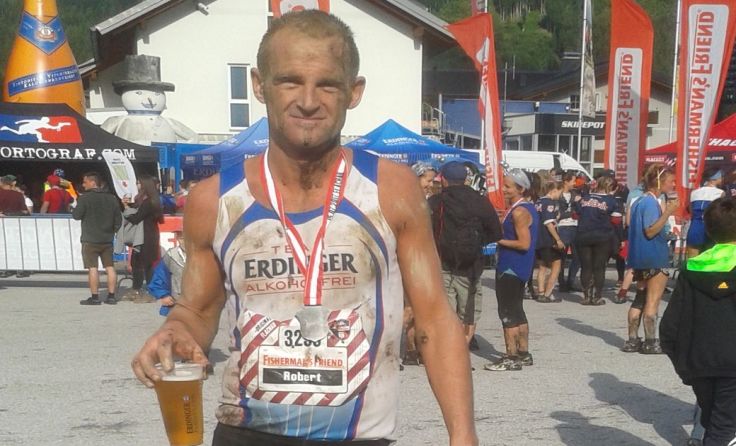 Robert Stoiber nach der Tortur.