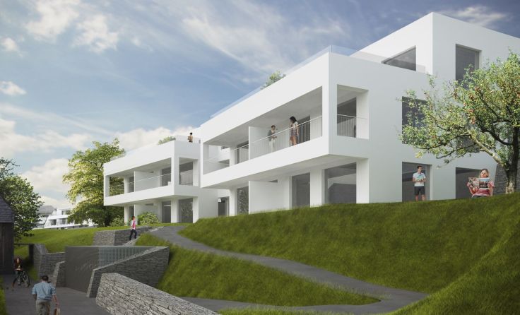 Mit der altersgerechten Wohnanlage wird die Verbauung der Teichwiese vollendet. Foto: sREAL