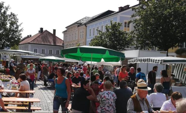 Jeden Samstagvormittag ist wieder Marktzeit am Rohrbacher Stadtplatz. Foto: Hintenberger