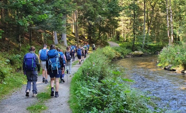 Junge Erwachsene wanderten zwei Tage durchs Obere Mühlviertel. Foto: Kath. Jugend OÖ 