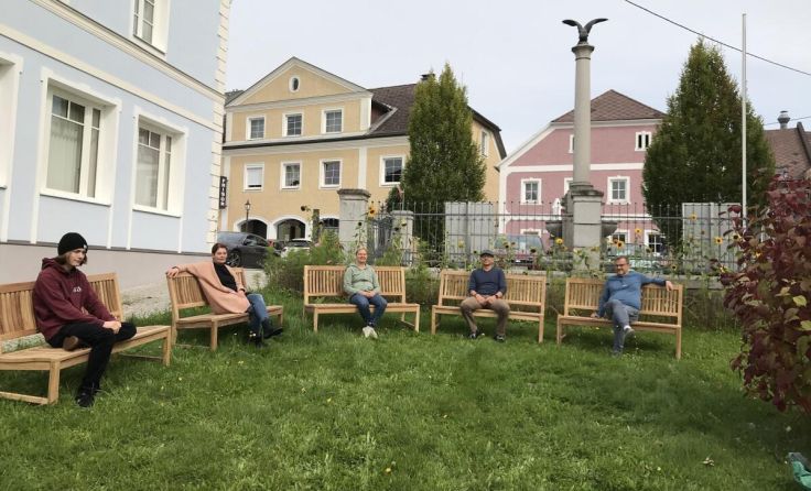 Der Sparkassengarten ist zur öffentlichen Begegnungszone geworden. (Foto: Grüne Neufelden)