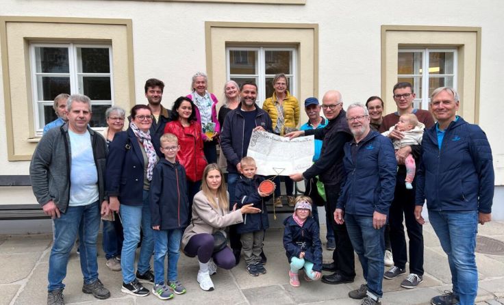 Neu zugezogene Rohrbach-Berger trafen sich zur Stadtführung. (Foto: Stadtgeschichte Rohrbach-Berg)