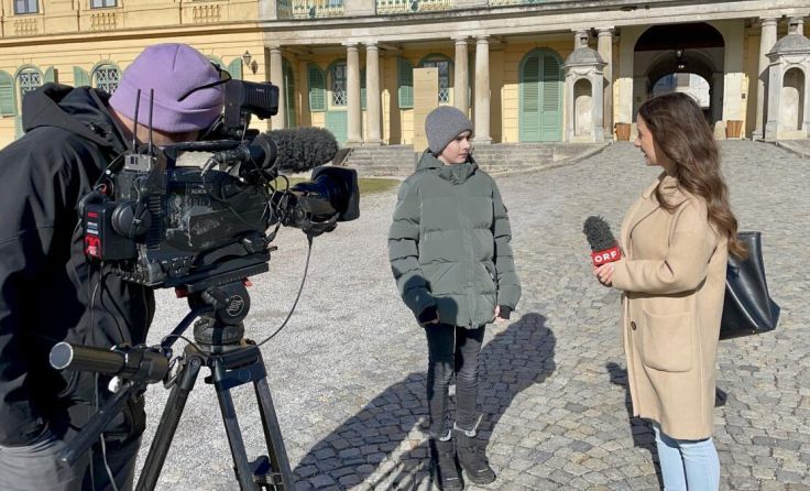 Laurin Altendorfer beeindruckt im Wetterbeitrag des ORF Burgenland. (Foto: privat)
